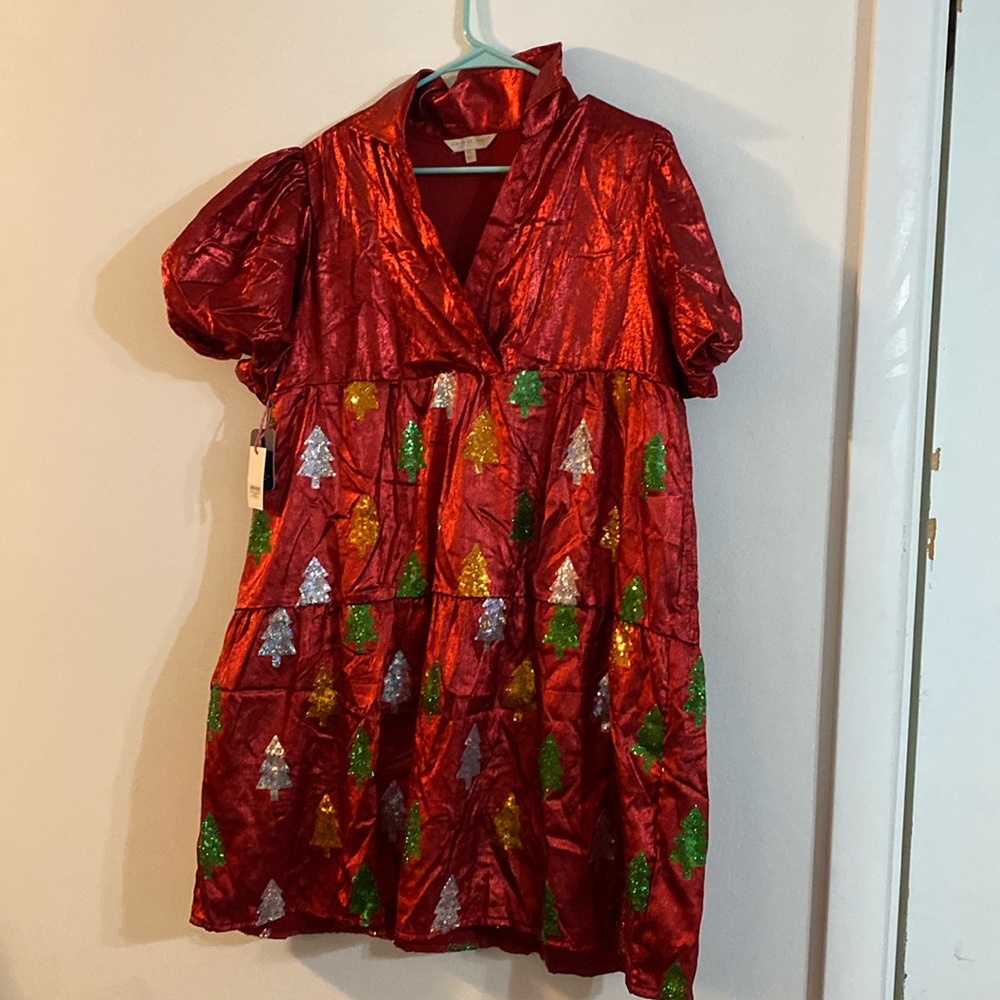 Simply Southern Red Sparkle Christmas Dress